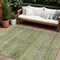 Homeroots 9' X 12' Artichoke Green Brown And Gray Striped Washable Indoor Outdoor Area Rug 605763 - alternate 1