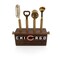 Picnic Time Family Of Brands NFL Chicago Bears Sidecar 5-Piece Bar Tool Set, (Acacia Wood) 672-05-508-067-2 - alternate 1