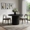 Homeroots 46" Black Solid Wood Pedestal Base Round Top Dining Table 721075 - alternate 4