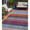 Homeroots 5' X 8' Lavender Blush And Blue Striped Washable Indoor Outdoor Area Rug 614810 - alternate 1