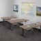 Regency Cain T-Base Training Seminar Table W/ 2 M Stack Chairs, 72 in W, 24 in L, Noble Oak MTRCT7224NO47GY - alternate 3