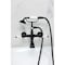 Kingston Brass 7-Inch Wall Mount Tub Faucet with Hand Shower, Matte Black CC545T0 - alternate 3