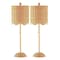 Jonathan Y Celerie 27.5" Coastal Bohemian Rattan/Iron Scalloped Buffet LED Table Lamp w/Pull Chain, Natural, 2PK JYL1138A-SET2 - alternate 4