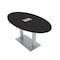 Skutchi Designs Oval Conference Table With Power, 36 in W, 72 in L, Black HAR-OVL-36X72-DOU-U999ST19-ESIL - alternate 1