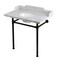 Kingston Brass 36-Inch Carrara Marble Console Sink with Stainless Steel Legs, 8-Inch, 3-Hole KMS36228M380 - alternate 1