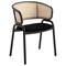 Leisuremod Ervilla Dining Chair with Stainless Steel Legs Velvet Seat and Wicker Back, Black EC20BL - alternate 1