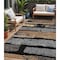 Homeroots 5' X 8' Black Gold And Brown Striped Washable Indoor Outdoor Area Rug 616641 - alternate 1