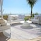 Homeroots 8' Lavender And Ivory Round Striped Washable Indoor Outdoor Area Rug 589694 - alternate 2