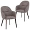 Leisuremod Elias Dining Chair Upholstered in Leather Velvet and Powder Coated Iron Legs, 2PK EDC21DGR-2 - alternate 1