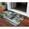 Homeroots 3' X 5' Teal Blue Gray And Gold Geometric Washable Indoor Outdoor Area Rug 604482 - alternate 1