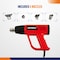 4Dock Heat Gun with 4 Nozzles, 120 V, Mode 1: 104â„‰, Mode 2: 104-662â„‰, Mode 3: 104-932â„‰ Temp. Setting HG001 - alternate 2