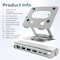 Purely Ergonomic Laptop/Tablet Stand 6-in-1 Docking Station for Devices up to 17, Silver L82 - alternate 5