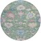 Homeroots 8' Sage Ivory And Pink Round Floral Washable Indoor Outdoor Area Rug 605333 - alternate 5