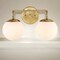 Jonathan Y Louis Parisian Globe 15" 2-Light Metal/Frosted Glass Modern Contemporary LED Vanity Light, Gold Paint JYL3535A - alternate 6