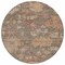Homeroots 8' Brown Tan And Terra Cotta Round Floral Washable Indoor Outdoor Area Rug 604110 - alternate 6