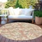 Homeroots 8' Coral And Orange Round Geometric Washable Indoor Outdoor Area Rug 609132 - alternate 5
