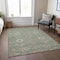 Homeroots 3' X 5' Artichoke Green Ivory And Coral Floral Washable Indoor Outdoor Area Rug 604761 - alternate 5
