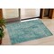 Homeroots 3' X 5' Teal Blue And Gray Geometric Washable Indoor Outdoor Area Rug 594587 - alternate 1