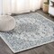 Jonathan Y Rozetta Boho Medallion Textured Weave Gray/Teal 5 ft Square Indoor/Outdoor Area Rug SMB102C-5SQ - alternate 1