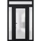 Vdomdoors Front Exterior Prehung FiberGlass Door Frosted Glass / Manux 8102 Matte Black / 2 Sidelight and Tra MANUX8102EXD-BLK-W16+30+16 x H80+14-RH - alternate 1