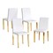Homeroots Set of Four White and Gold Faux Leather and Metal Dining Side Chairs, 4PK 719653 - alternate 3