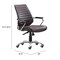 Homeroots Espresso and Silver Adjustable Height Swivel Rolling Office Chair 572167 - alternate 3
