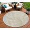 Homeroots 8' Beige And Silver Round Abstract Washable Indoor Outdoor Area Rug 618354 - alternate 1