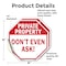 Signmission Private Property Don't Even Ask!, 4 inch X 4 inch, Vinyl Decal, 2PK OC-D-2PACK-4-152 - alternate 3