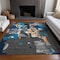 Homeroots 5' X 8' Charcoal Copper And Teal Blue Abstract Washable Indoor Outdoor Area Rug 599545 - alternate 4