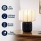 Jonathan Y Leola 10 in. Modern Contemporary Ceramic Fluted Mini w/Ribbed Cocoon Pumpkin Shade LED Table Lamp, Bl JYL4202C - alternate 4