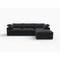 Homeroots 120" Black Linen Blend Modular Sofa With Ottoman And Storage 714583 - alternate 1