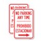 Signmission No Parking Anytime Prohibido Estacionar With Right Arr, 18'' X 24'', Heavy Gauge Aluminum, 2PK A-1824-2PACK-23766 - alternate 1
