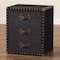 Baxton Studio Mallison Vintage Black Canvas 3-Drawer End Table 251-13916-ZORO - alternate 5