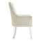Homeroots Set of Two Tufted Cream and Clear Upholstered Linen Dining Arm Chairs 543547 - alternate 4