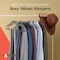 Campior Gray Velvet Hangers, 360 Deg Swivel Hook, Non-Slip and Space Saving Hangers, Heavy-Duty, 5PK CMPVVH5GY - alternate 3