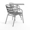 Flash Furniture Lila 23.5in Square Glass Top Metal Table with 2 Silver Aluminum Slat Stack Chairs TLH-0731SQ-017CSV2-GG - alternate 8