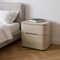 Homeroots 20" Beige Wood Two Drawer Nightstand 719563 - alternate 4
