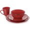Elama Rustic Birch 16 Piece Stoneware Dinnerware Set in Red EL-RUSTICBIRCHRED - alternate 4