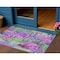 Homeroots 3' X 5' Purple Lilac And Green Village Houses Washable Indoor Outdoor Area Rug 577871 - alternate 1