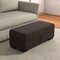 Homeroots 50" Brown Faux Leather Tufted Storage Ottoman 608883 - alternate 1