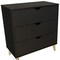 Homeroots 30" Black And Natural Wood Three Drawer Dresser 552261 - alternate 6