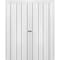 Sartodoors Sliding Closet Double Bi-fold Doors, Planum 0017 White Silk and Aluminum Strips, Sturdy Tracks Mold PLANUM0017DBF-WS-96 x 80 (4* 24x80) - alternate 1