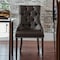 Homeroots Set of Two Tufted Espresso Upholstered Faux Leather Dining Side Chairs 543522 - alternate 4