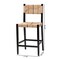 Bali & Pari Prita Bohemian Paper Loom and Black Mahogany Wood 2-Piece Bar Stool Set 249-2PC-13880-ZORO - alternate 6