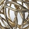 Homeroots 7" Antiqued Gold Rustic Tree Branch Aluminum Orb Tabletop Sculpture 392471 - alternate 2