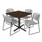 Regency Square Cain Breakroom Table W/ 4 Zeng Stack Chairs, 42 in W, 42 in L, Neo Walnut TB4242NW44GY - alternate 1