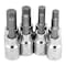 Perform Tool Socket Set 3/8 In drive; Metric; Hex Bit; With 3 mm To 10 mm Hex Bit; 8 Pieces; Polished Nickel W38890 - alternate 1