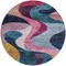 Homeroots 8' Green Pink And Teal Blue Round Abstract Washable Indoor Outdoor Area Rug 604458 - alternate 3