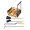 Lavish Home 5 Piece Fireplace Tools Set Indoor Outdoor Accessories Set with Poker, Brush, Shovel, Firewood Rack 80-FPTS-18 - alternate 4