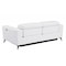 Homeroots 83" White Italian Leather USB Reclining Sofa With Black Legs 482210 - alternate 5